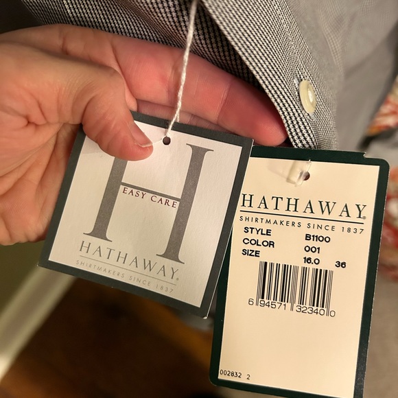 Gray Blended Pinpoint Oxford Button Up Dress Shirt 16 36 - Picture 6 of 6